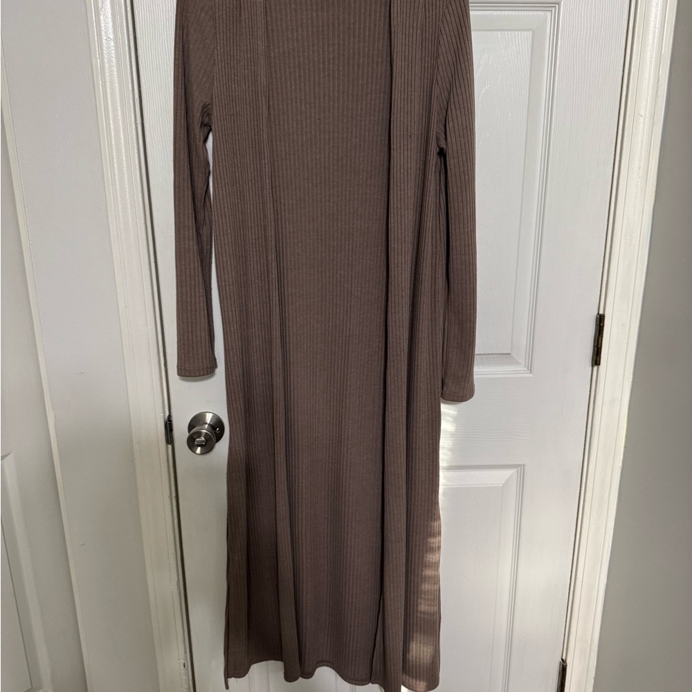 Mod Ref Brown Long Sleeve Mock Neck Sheath Dress